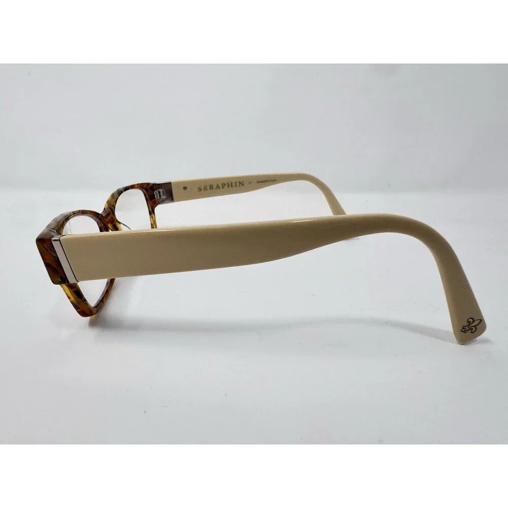 Seraphin Hiawatha Eyeglass Frames Only 53-15-145 Brown Marble Cream Japan